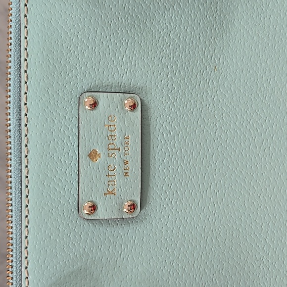 Kate Spade Satchel Bag Purse with Double Zipper 8" Drop - Aqua - Picture 3 of 16